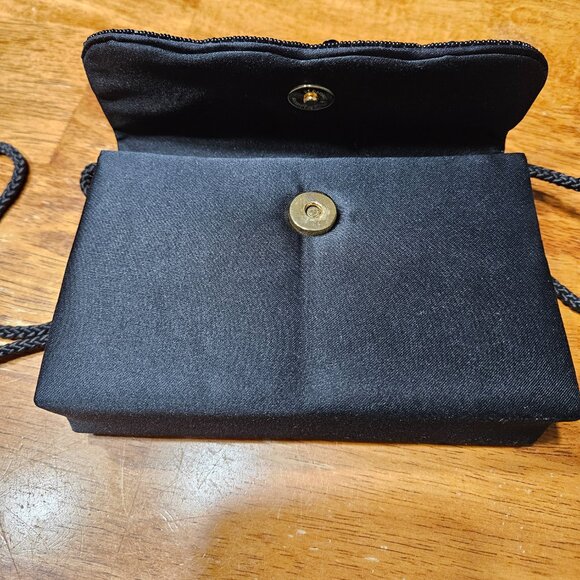 Vintage Black Sequined Cocktail Purse 80s - Picture 4 of 4